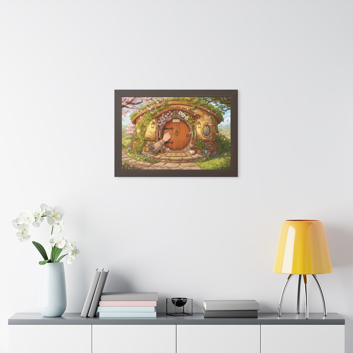 Framed Horizontal Poster - Spring Garden Entry — Walnut... |...