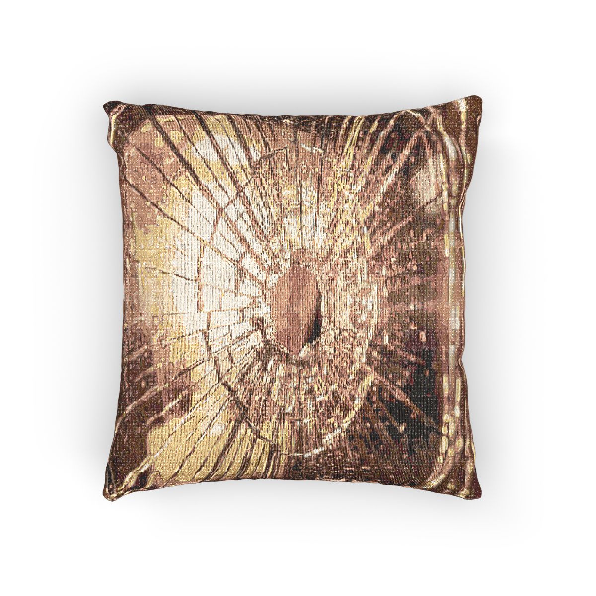 Woven Pillow - Golden Fracture Shattered Glass Art |...