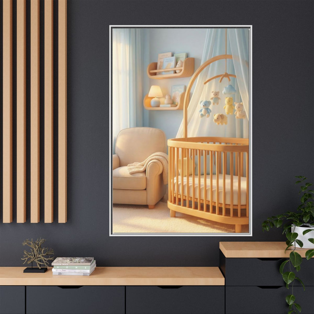 Matte Canvas, Framed - Dreamy Serene Nursery Art — White /...