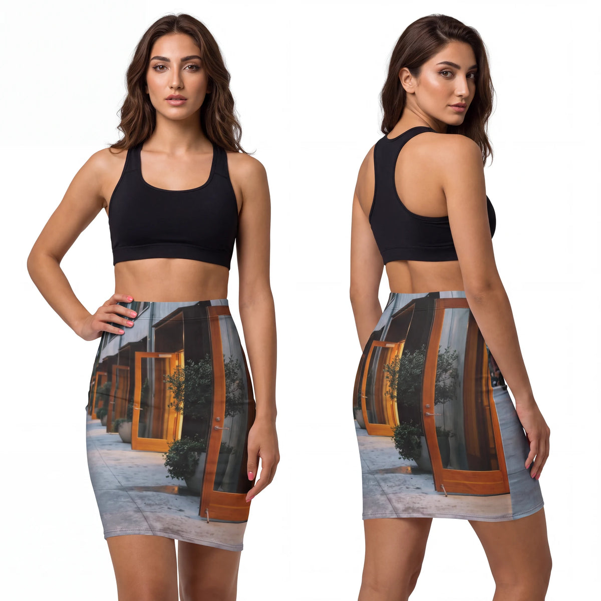 Women's Pencil Skirt - Twilight Promenade | Echovira Gallery