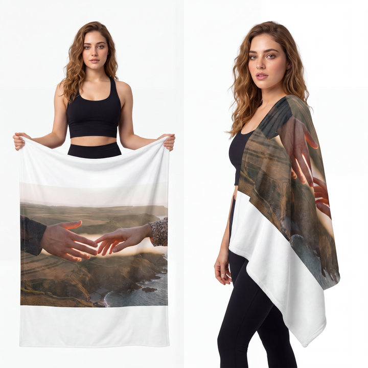 Velveteen Microfiber Blanket - The Infinite Touch | Ethereal Coastal Art
