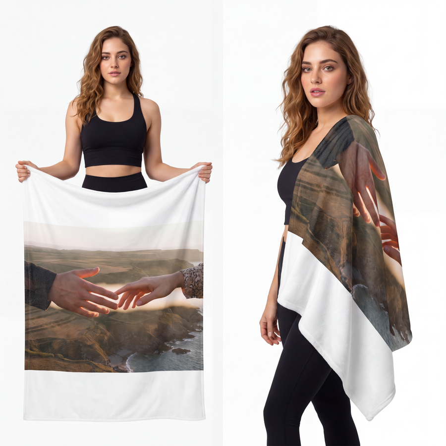 Velveteen Microfiber Blanket - The Infinite Touch | Ethereal Coastal Art