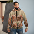 Men's Unisex Zip Hoodie - Golden Rays of Unity Wall Art |...