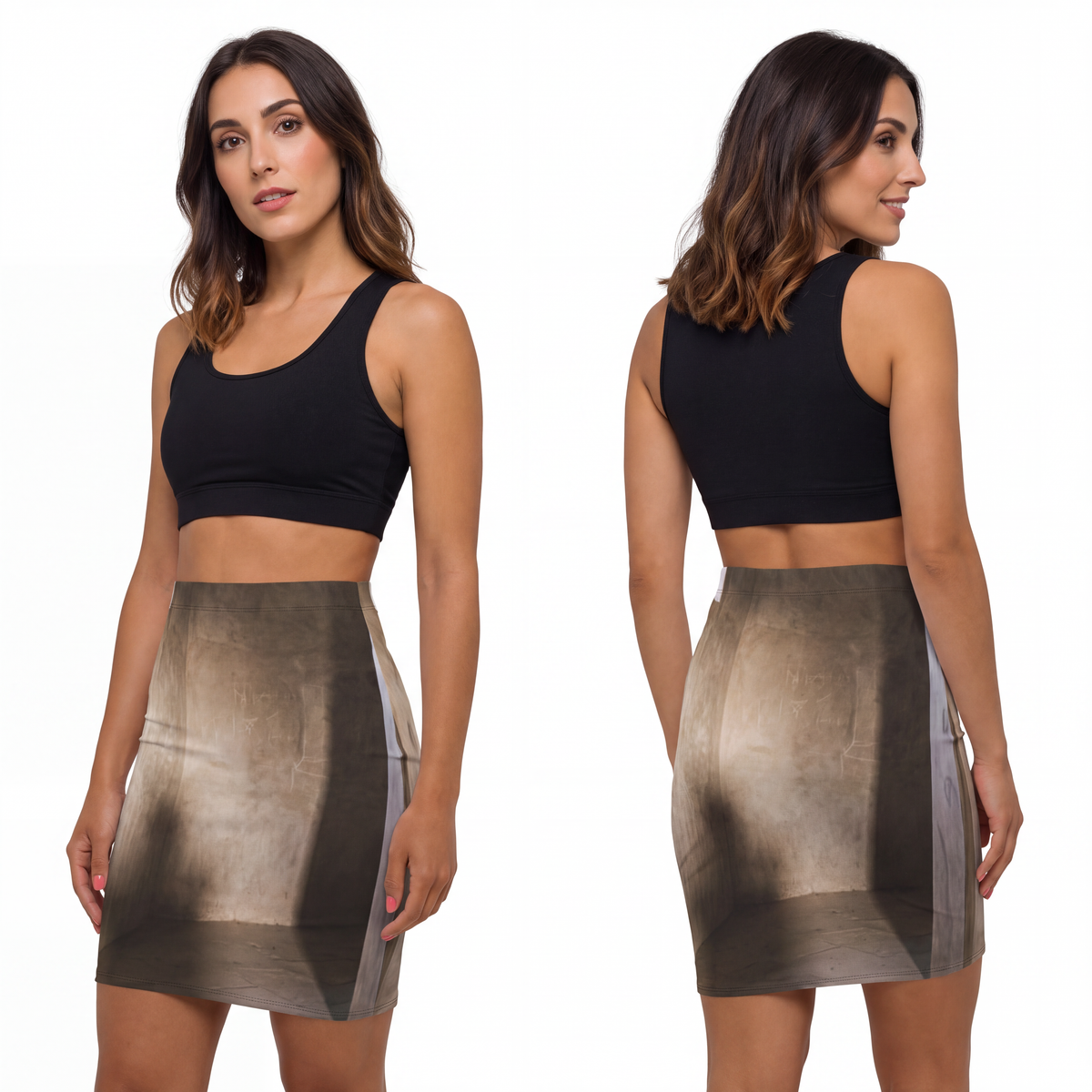 Women's Mid-Waist Pencil Skirt - Shadows of the Citadel... |...