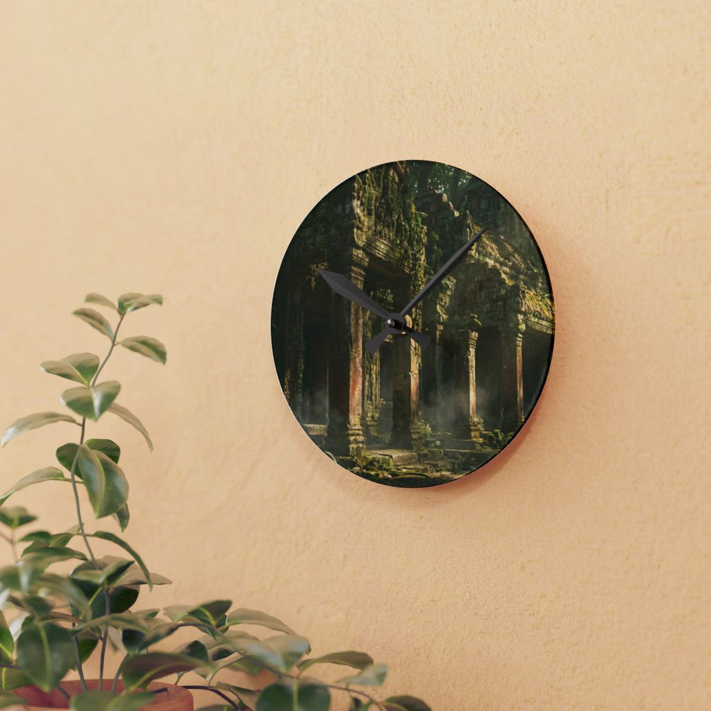 Acrylic Wall Clock - Ancient Ruins Solitude | Echovira...