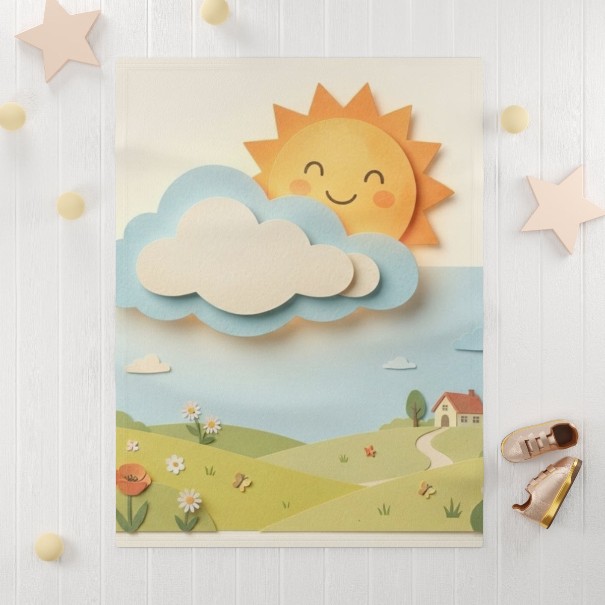 Soft Fleece Baby Blanket - Sunny Meadow Hug | Echovira...