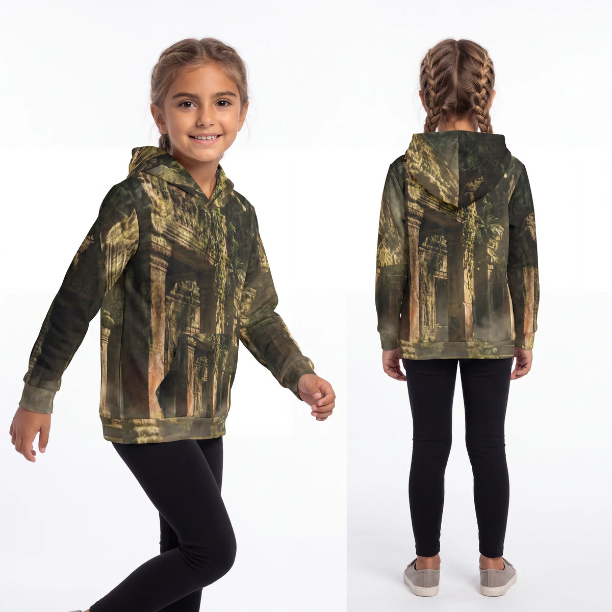 Children's Hoodie - Secret Jungle Temple | Echovira Gallery
