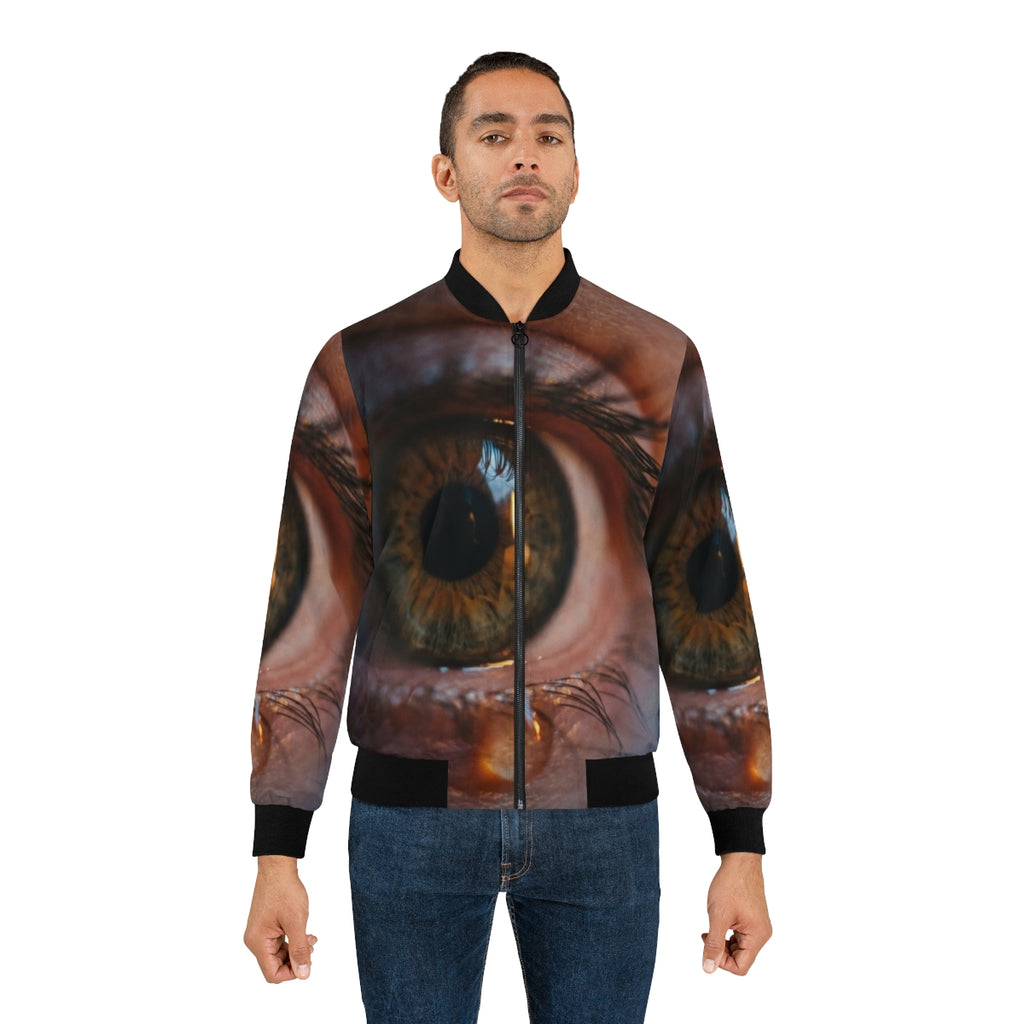 Men's Bomber Jacket - Amber Iris Reflection Fine Art Print |...