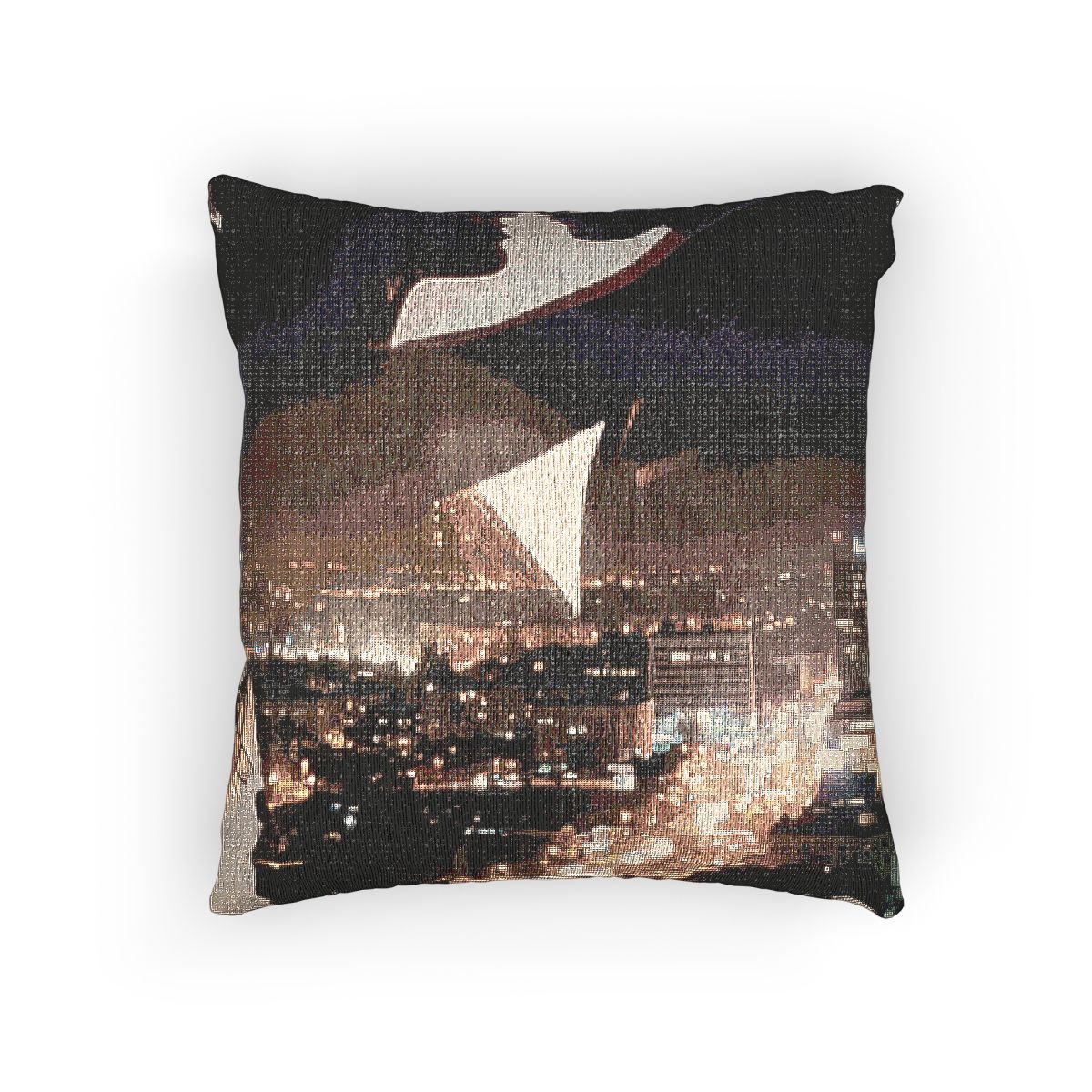 Woven Pillow - Midnight Lovers Silhouette | Echovira Gallery
