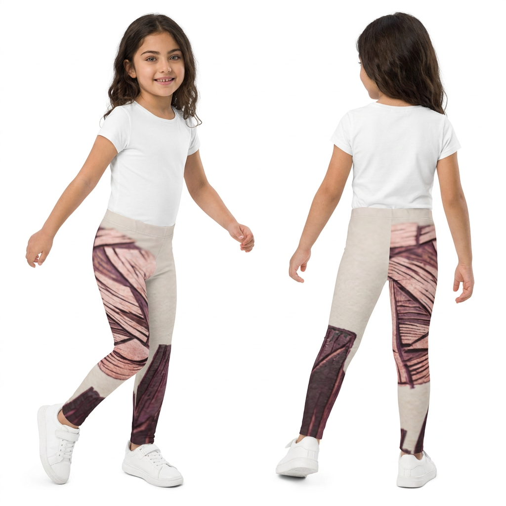 Kids Leggings with Geometric Moon Skyline