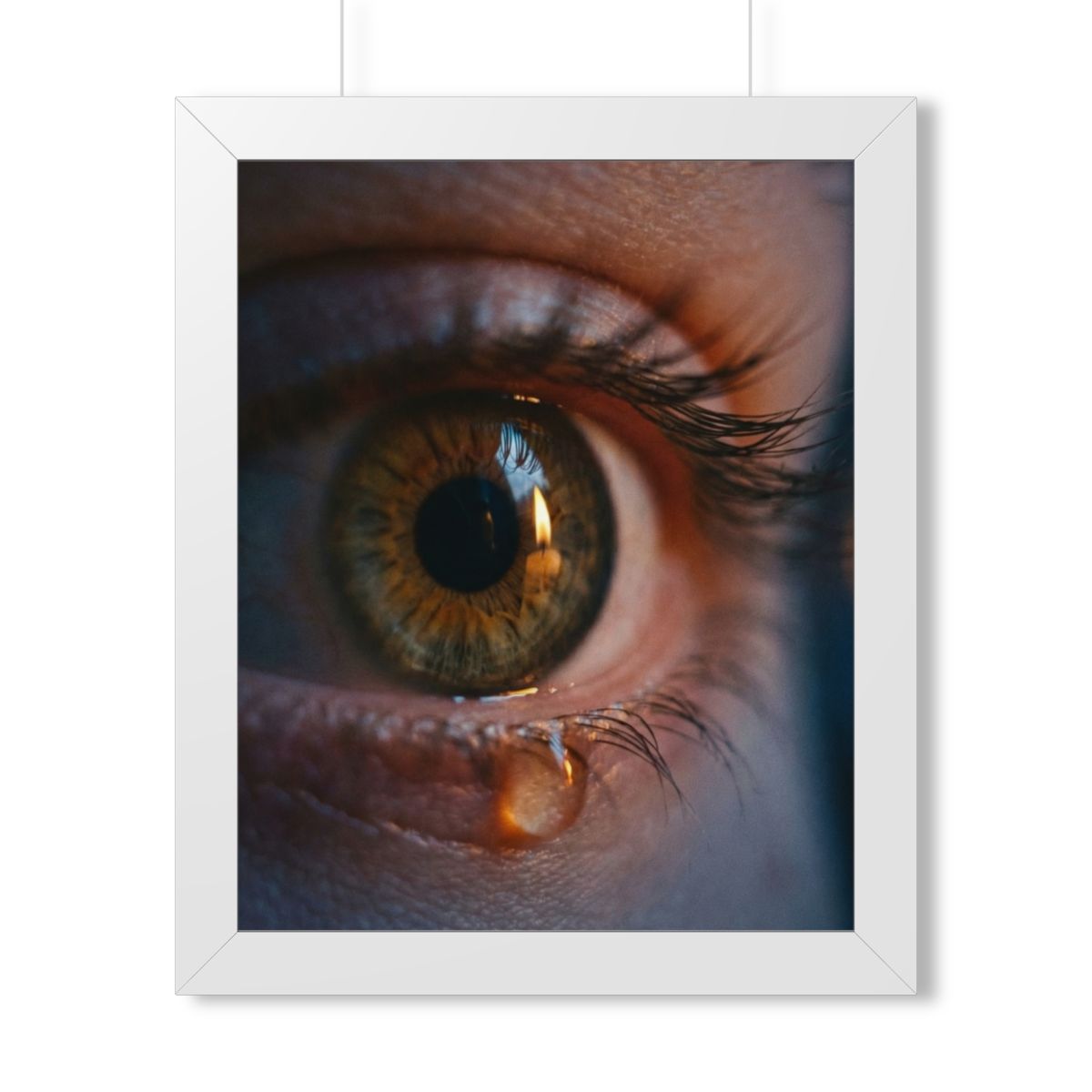 Framed Vertical Poster - Amber Iris Reflection Fine Art... |...
