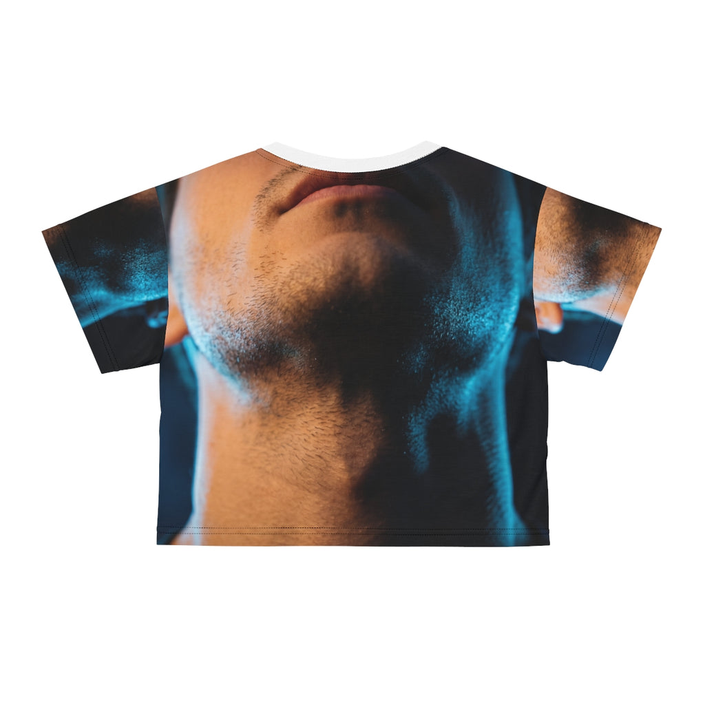 Crop Tee - Neon Horizon Portrait | Echovira Gallery
