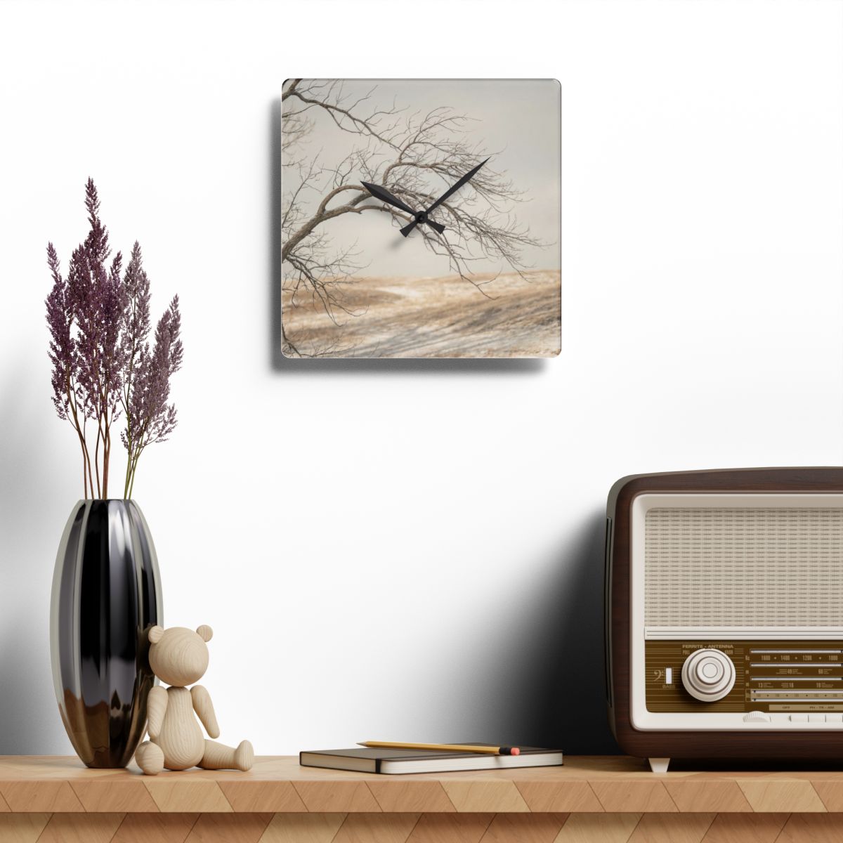 Acrylic Wall Clock - Minimalist Tree