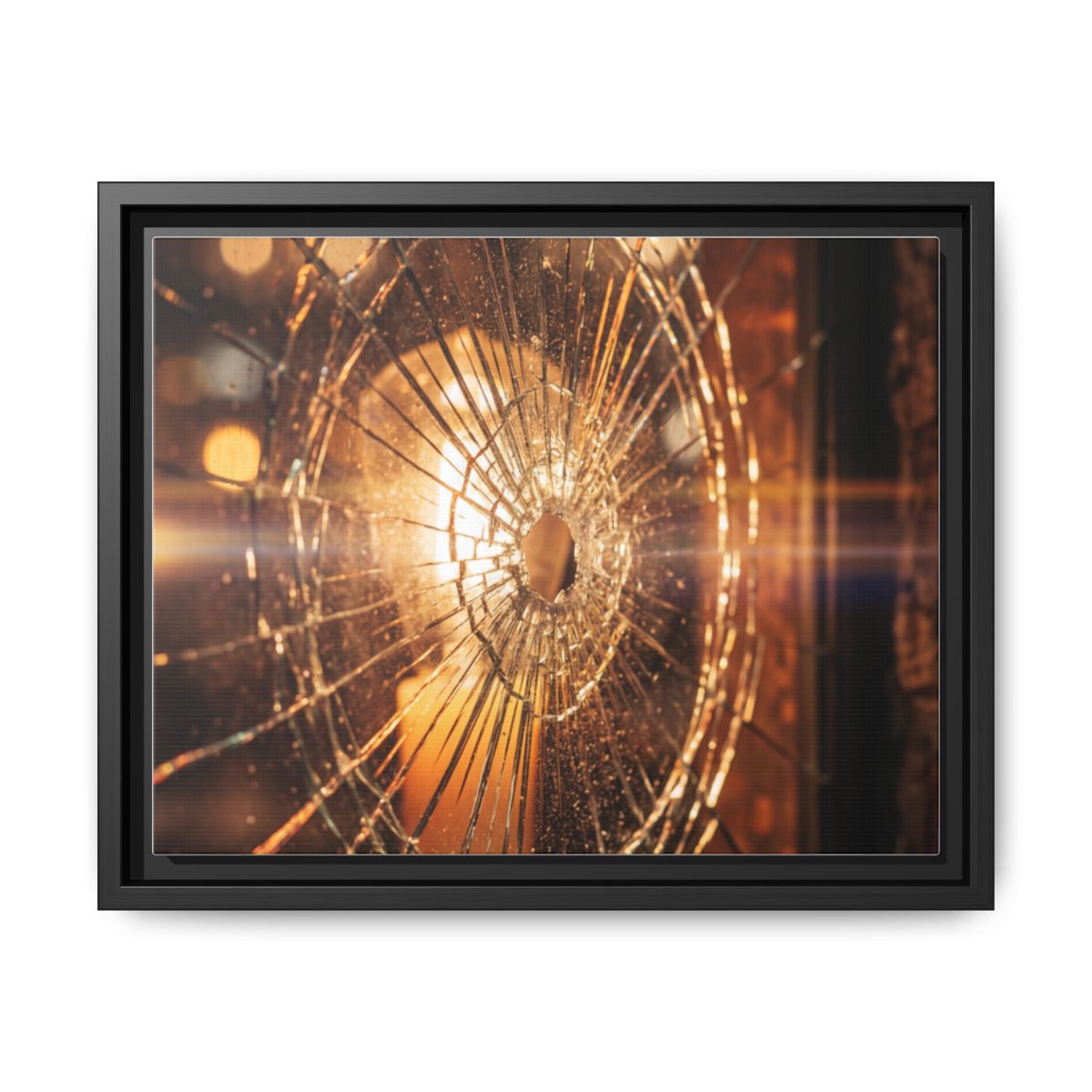 Framed Matte Canvas - Amber Glow — Black / 1.25"