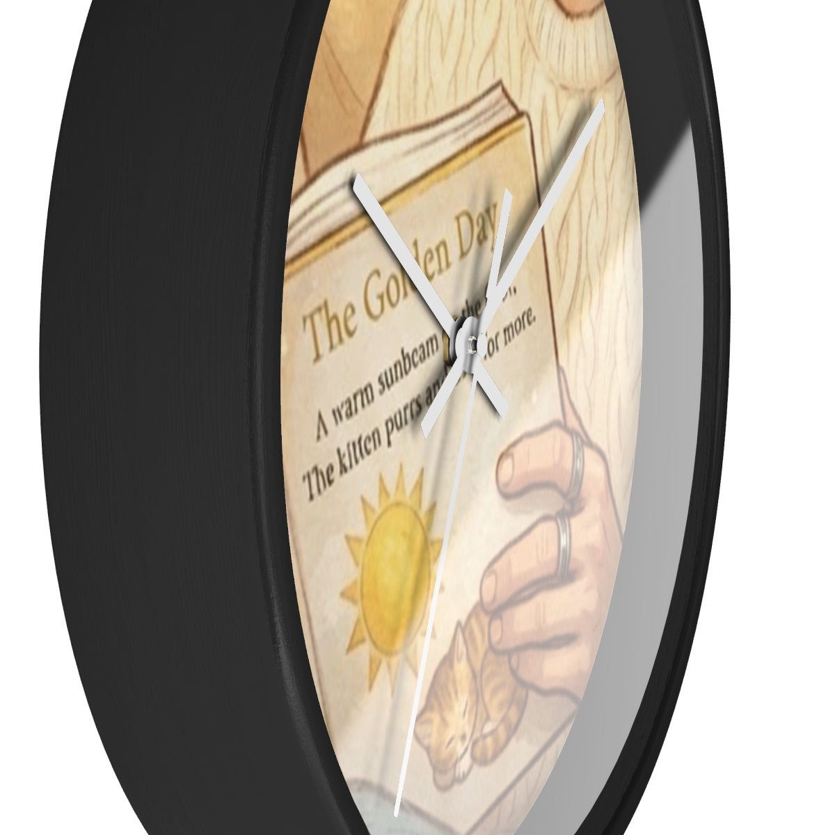 Wall Clock - Golden Storytime Serenity | Echovira Gallery