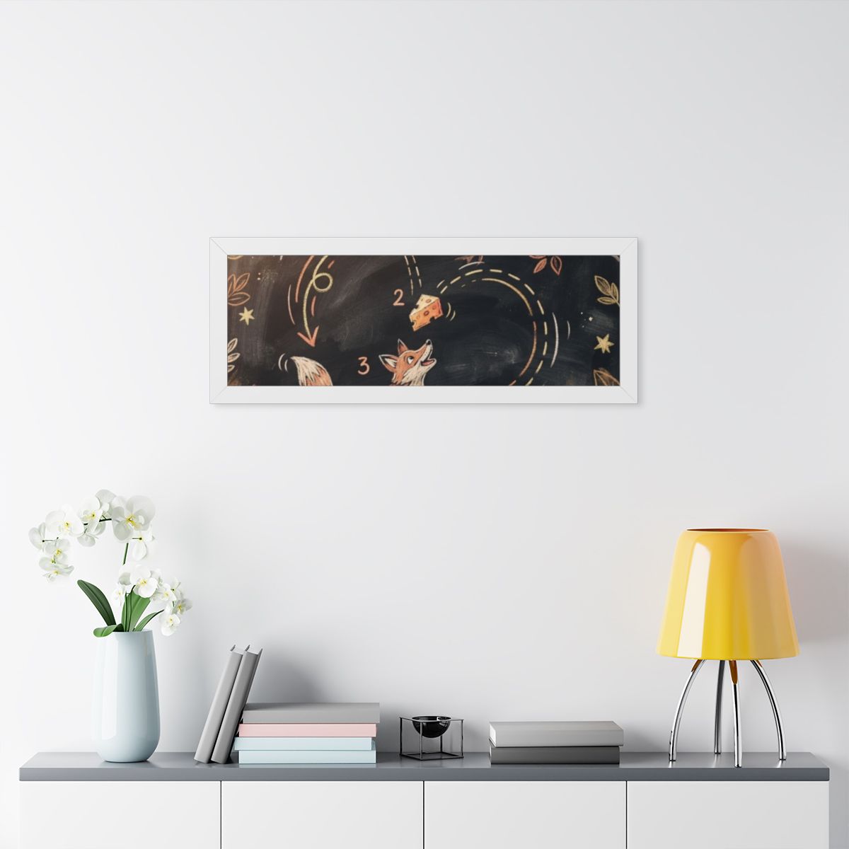 Framed Horizontal Poster - Storybook Slate — White (14×11......