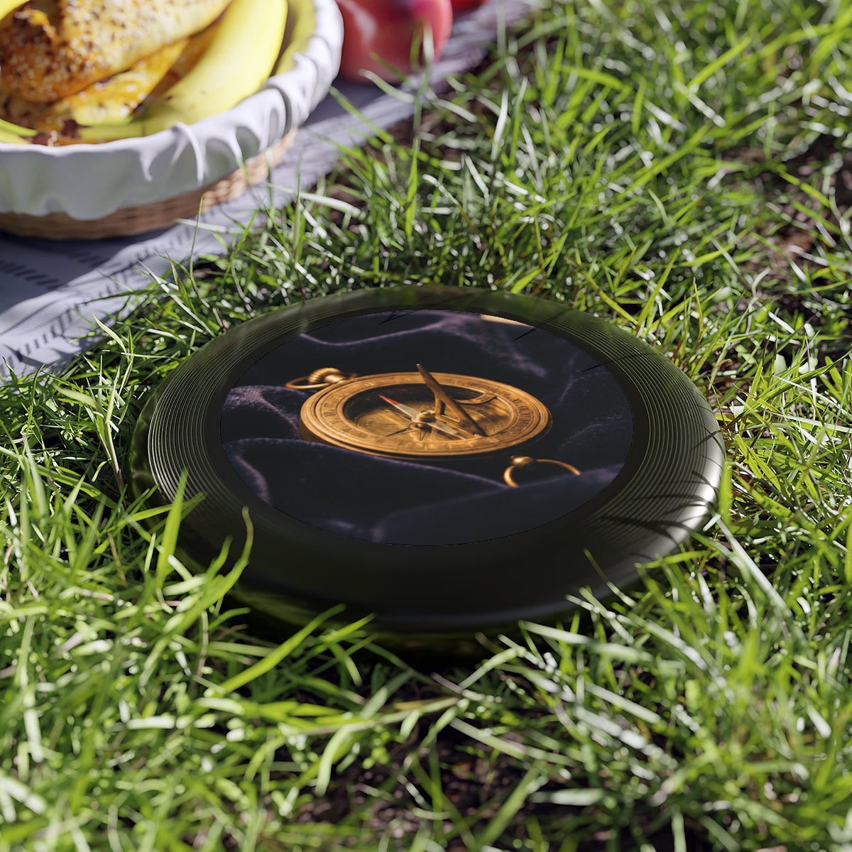Vintage Brass Sundial Compass Wham-O Frisbee