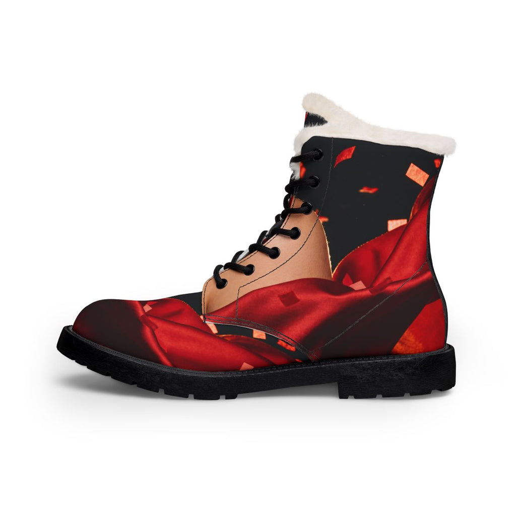 Crimson Silk Men's Fur and Leather Boots