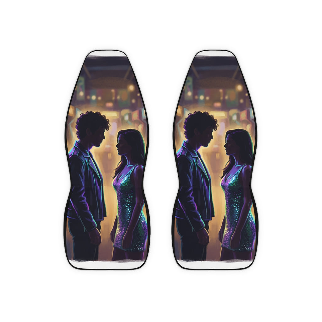 Retro Arcade Car Seat Covers with Neon Art