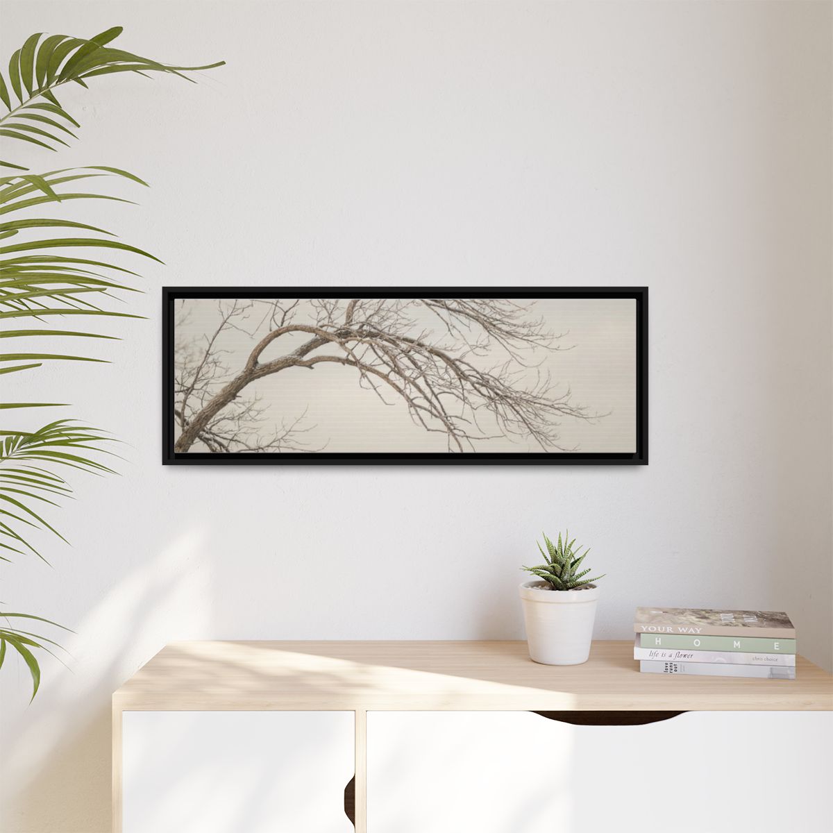 Matte Canvas, Framed - Winter Branch Solitude Landscape —......