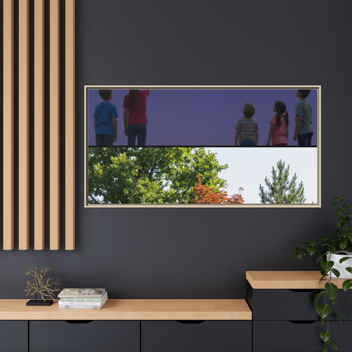 Matte Canvas, Framed - Stardust & Forest Discovery — Natural...