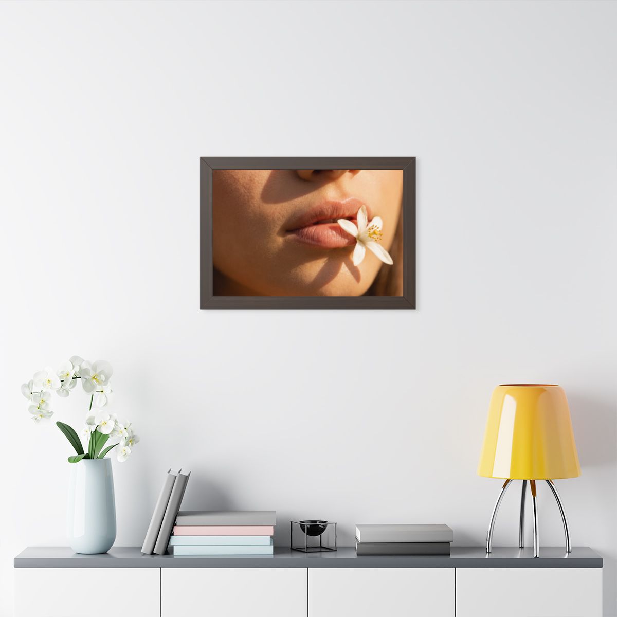 Framed Horizontal Poster - Golden Flora Panorama — Walnut......