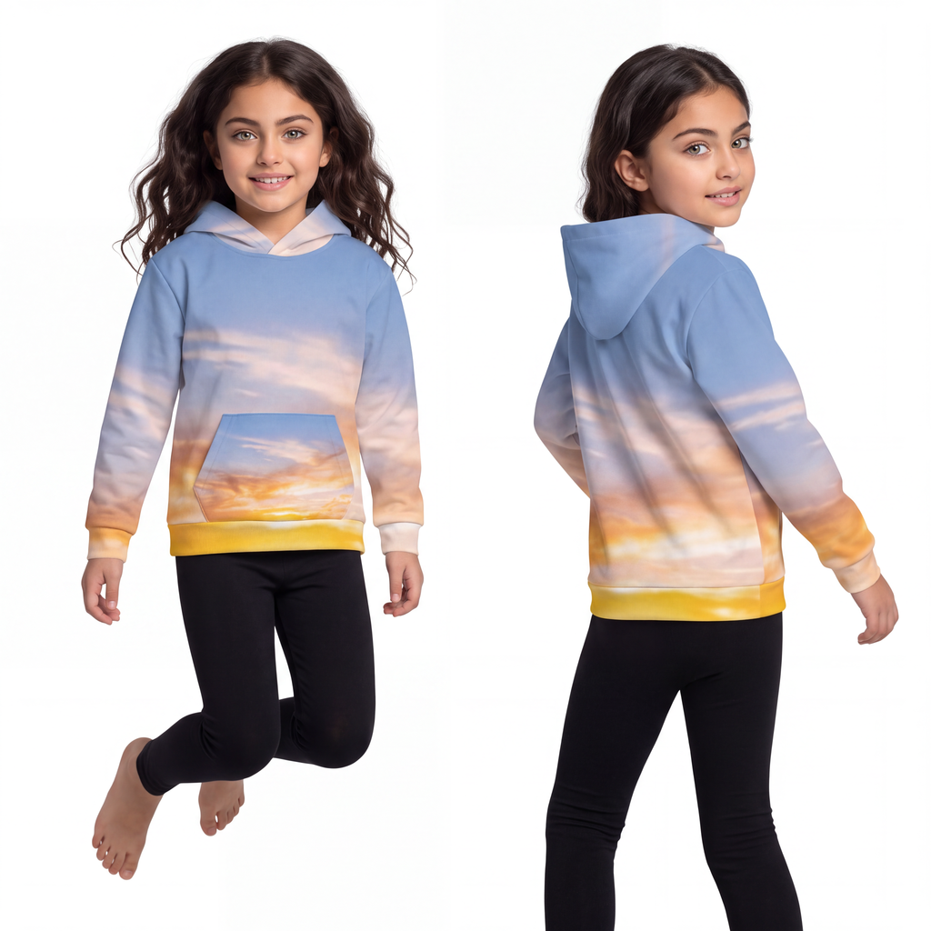 Children's Hoodie - Sunset Trail Trek | Echovira Gallery