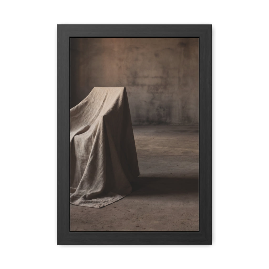 Framed Poster - Draped Minimalist Form — Portrait