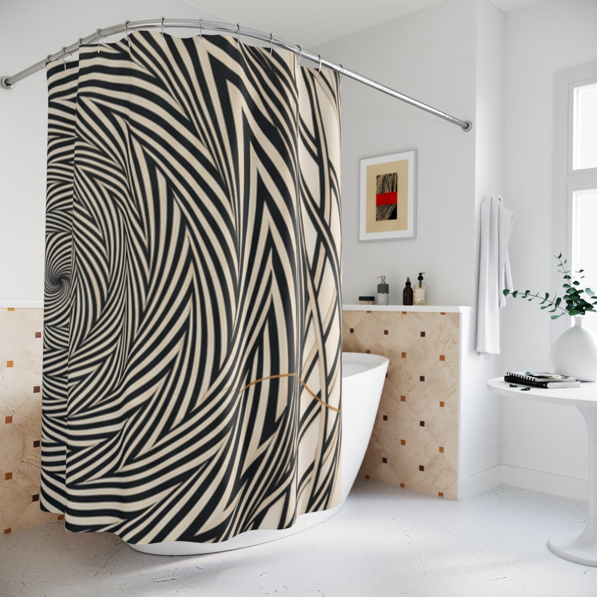 Shower Curtain - Kinetic Vortex Spa Statement | Echovira...