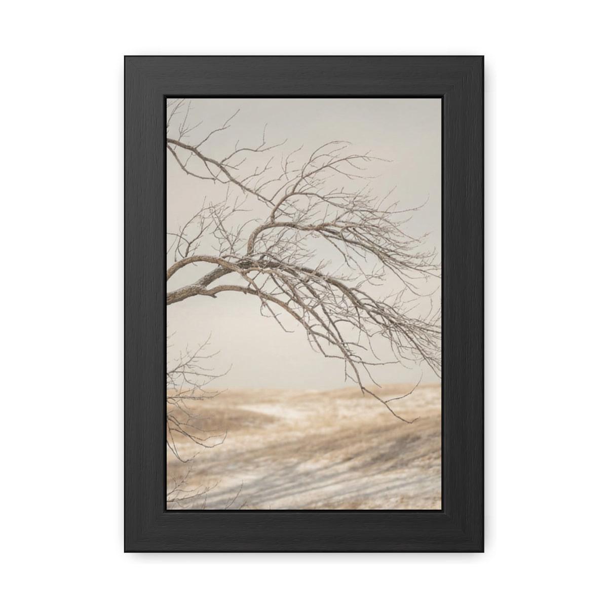 Framed Poster - Minimalist Winter Tree — Portrait