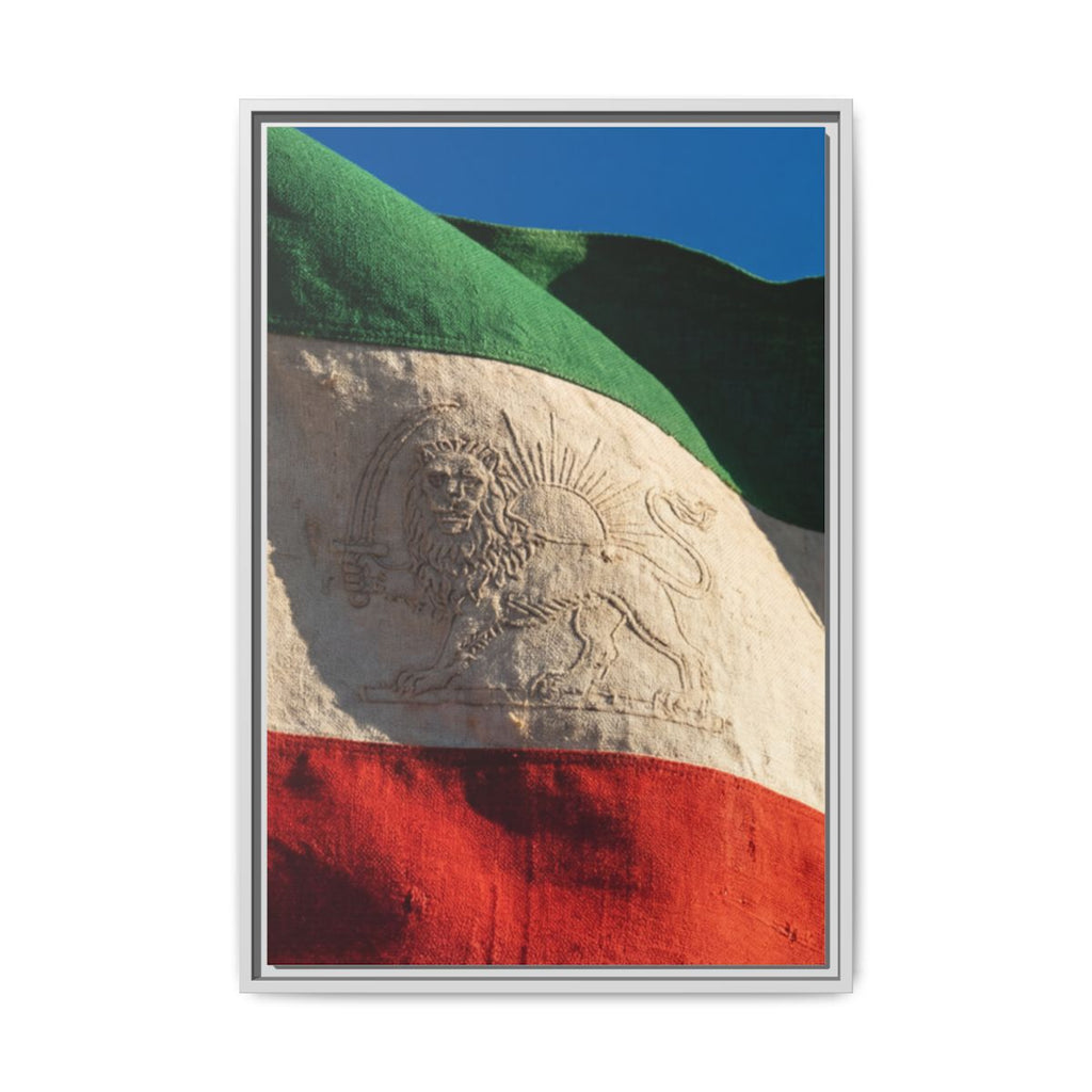 Framed Canvas Art - Distressed Flag — White / 1.25"