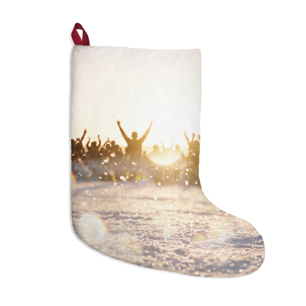 Golden Hour Crowd Celebration Christmas Stocking
