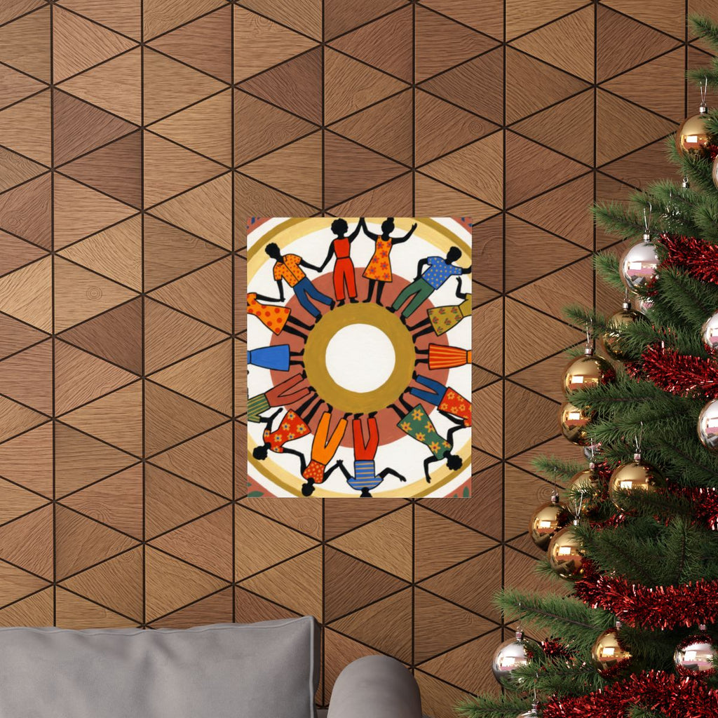 Matte Vertical Poster - Unity Mandala Folk Art (8×10 & 36×54)