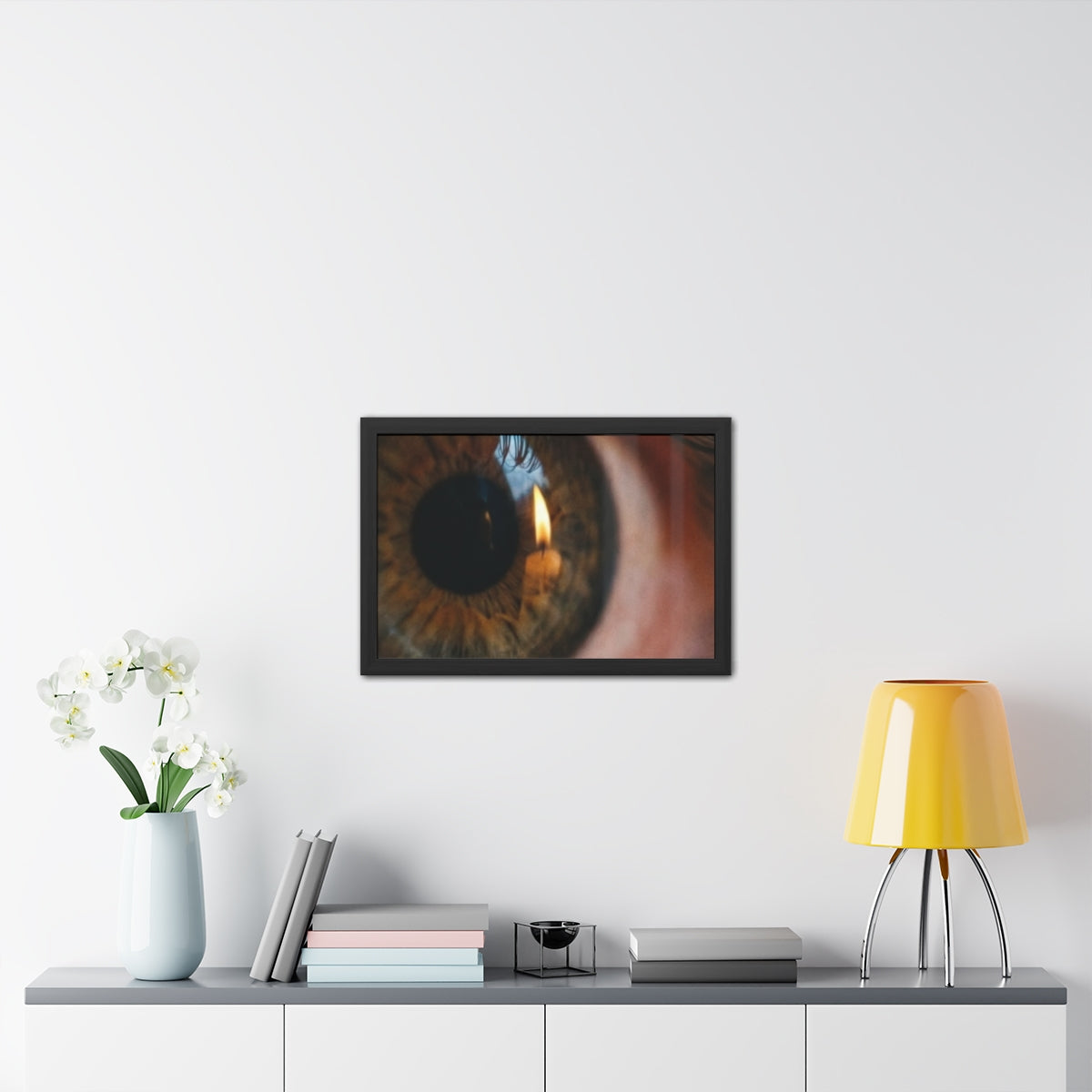 Framed Posters - Amber Iris Reflection Fine Art Print —... |...