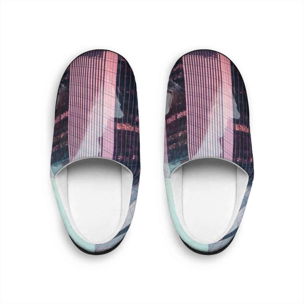 Women's Indoor Slippers with City Reflection Art