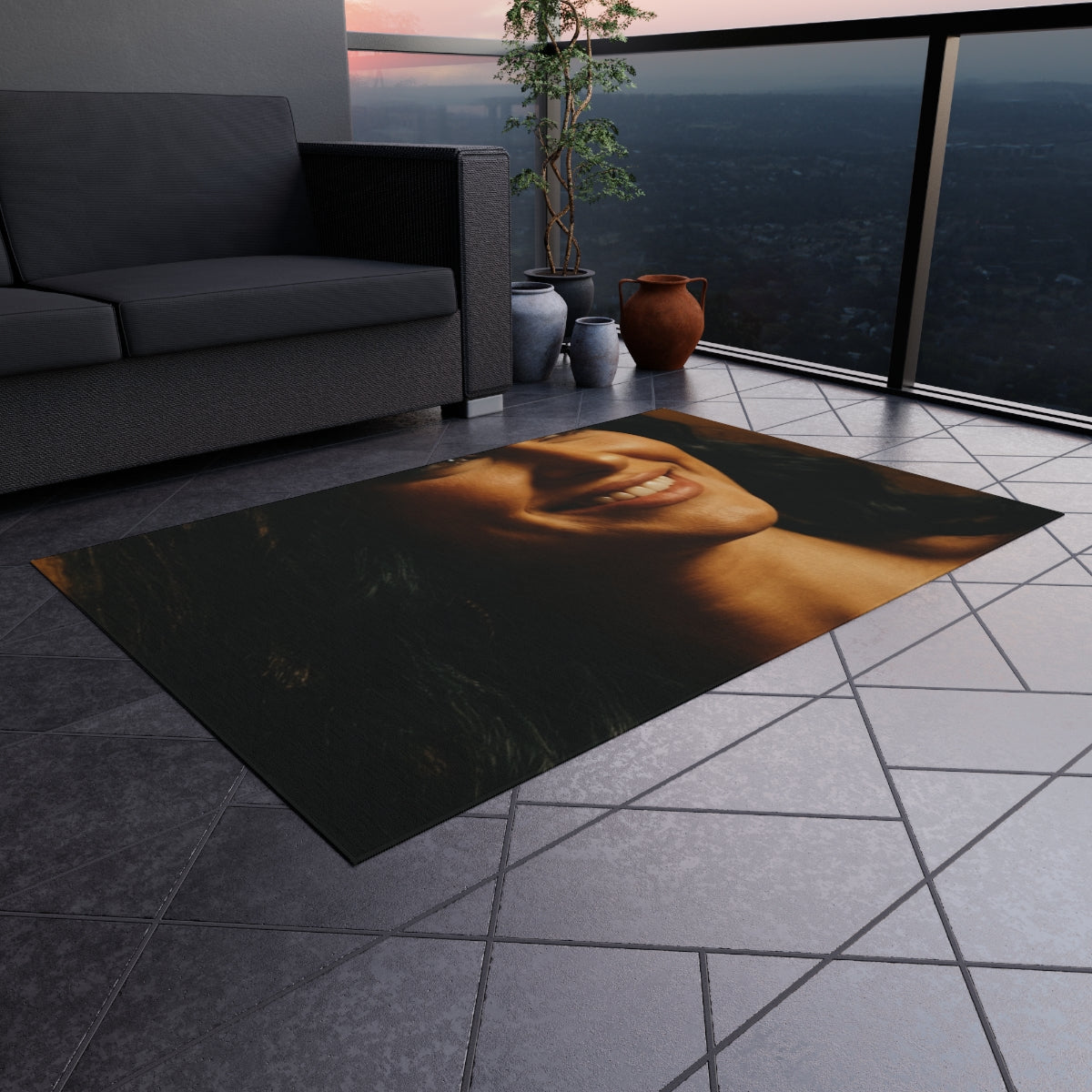 Outdoor Rug - Sunset Terrace Glow | Echovira Gallery