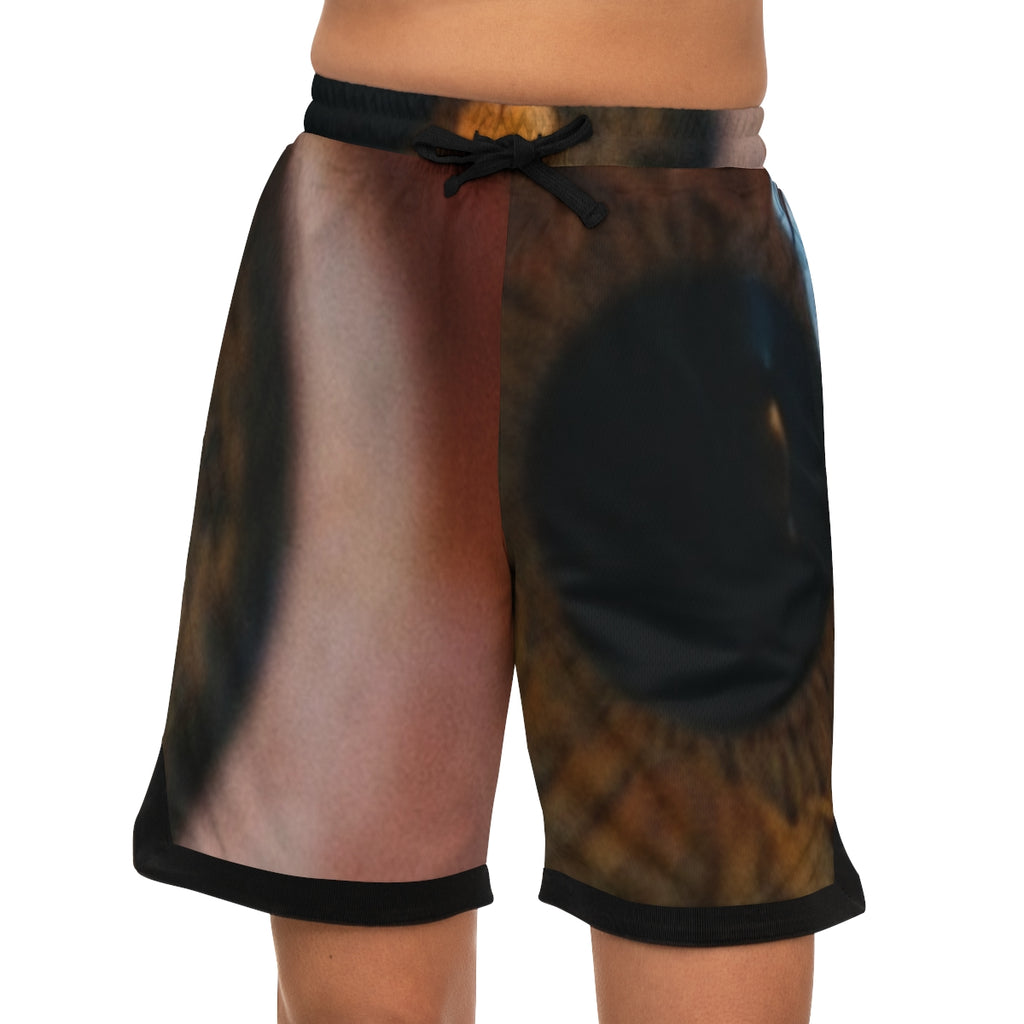 Men's Basketball Rib Shorts - Amber Iris Reflection Fine Art...