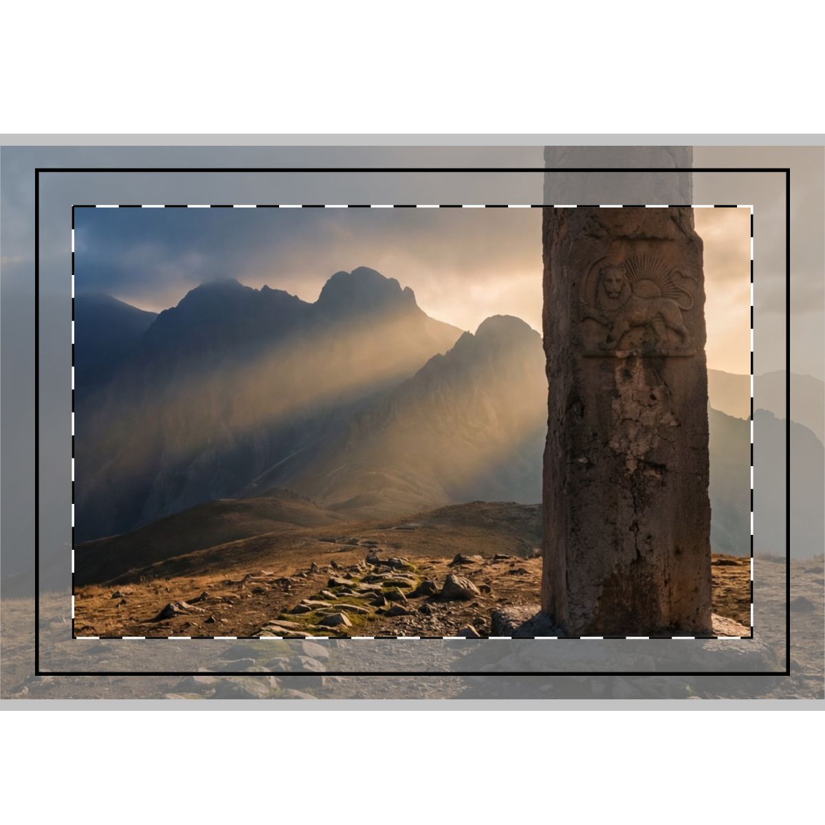 Hand Flag - Mystic Monolith Ancient Persian Mountain Art (1...