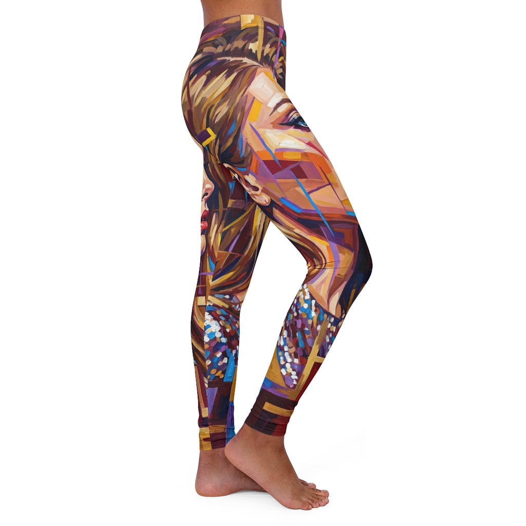 Women's Casual Spandex Leggings - Shattered Elegance |...