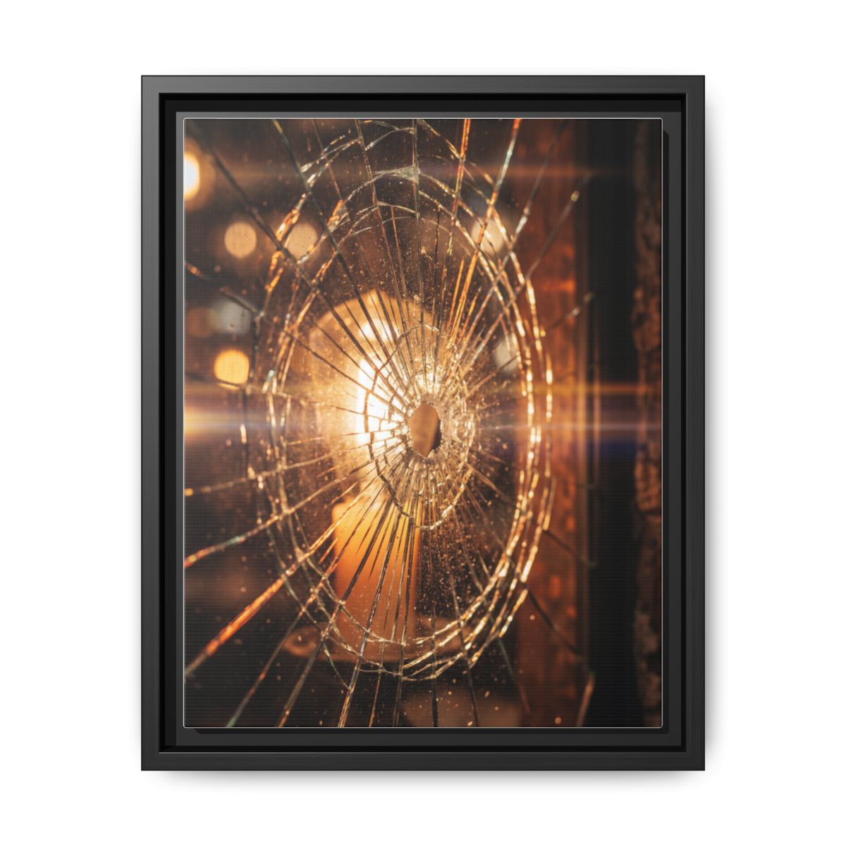 Framed Matte Canvas - Shattered Glass — Black / 1.25"