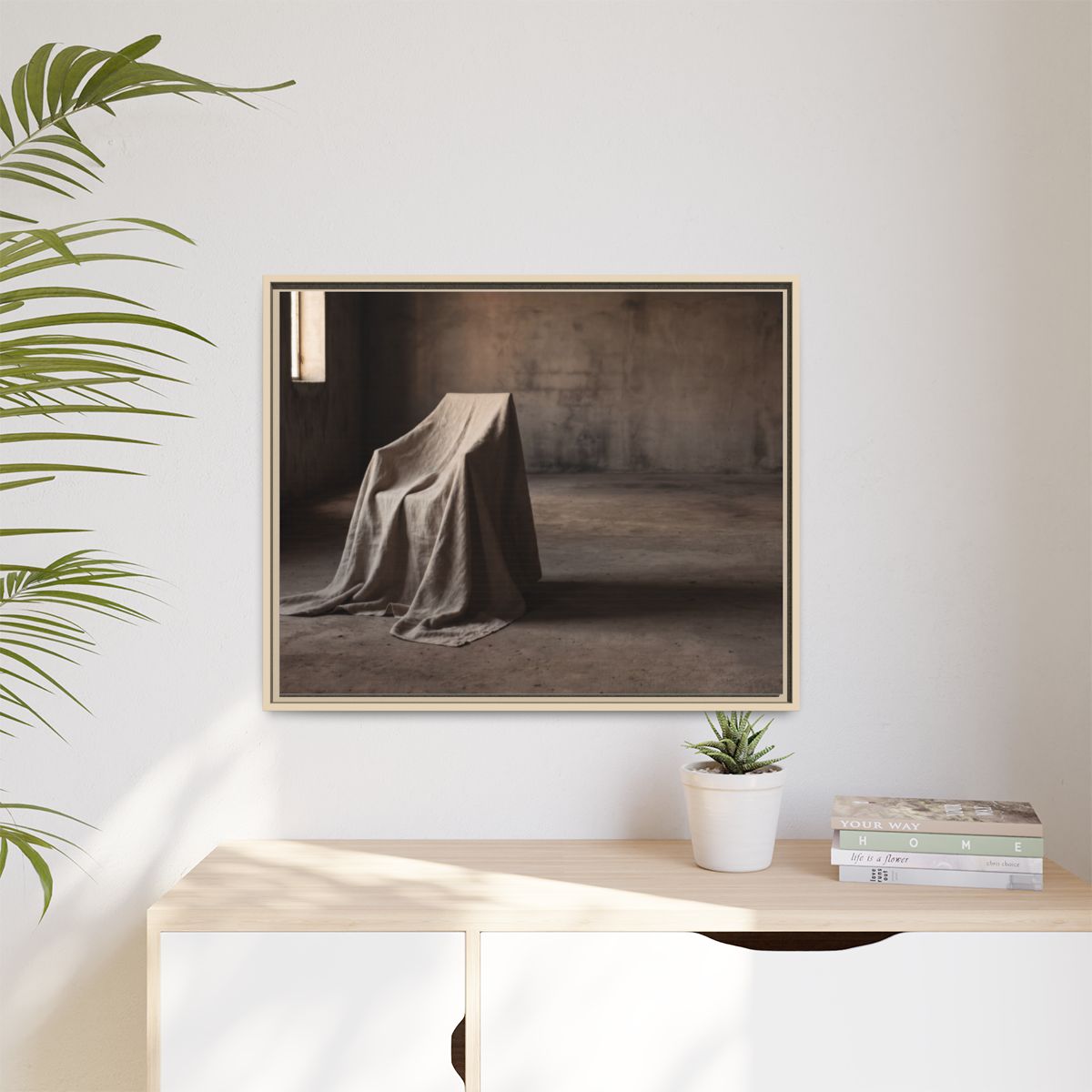 Matte Canvas, Framed - Draped Silence Still Life Art... |...