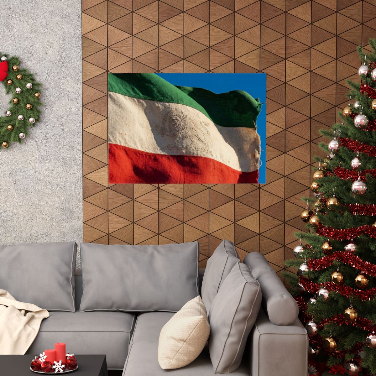 Matte Horizontal Posters - Vintage Persian Lion and Sun Flag...