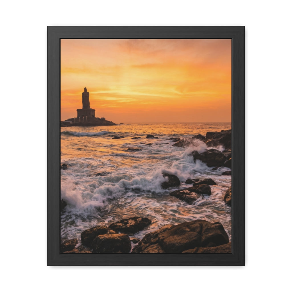 Framed Posters - Coastal Golden Glow — Portrait