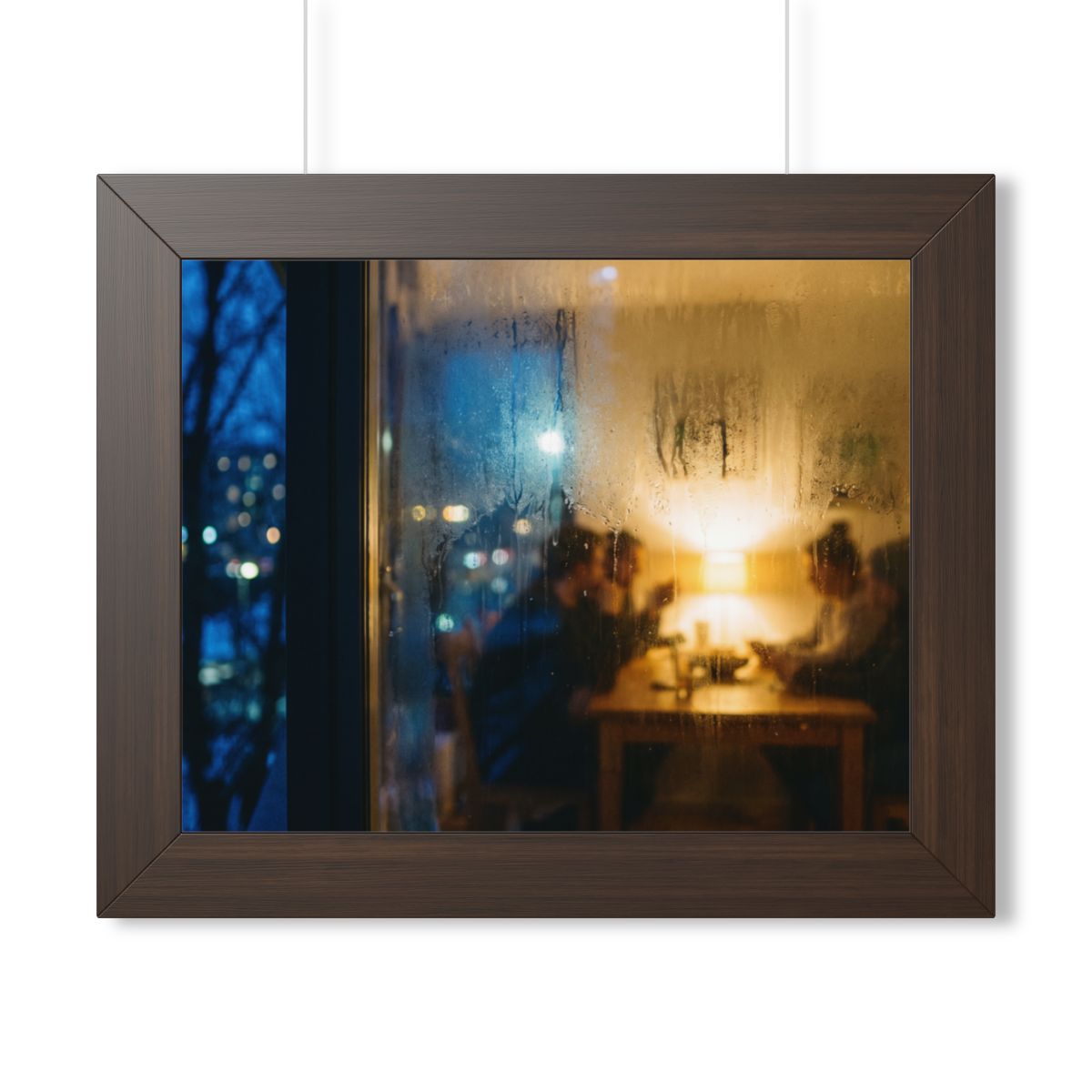 Framed Horizontal Poster - Twilight Gathering — Walnut... |...