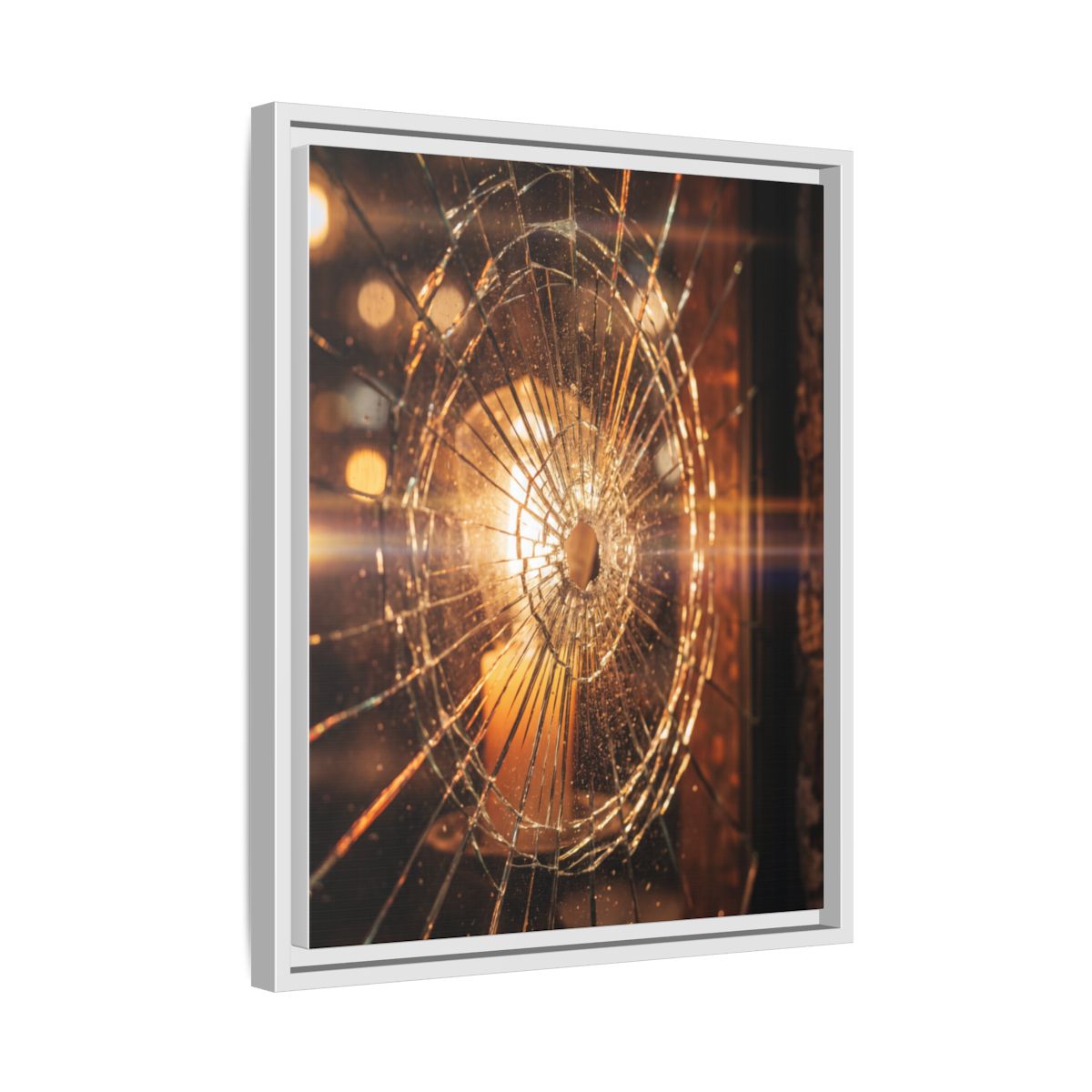 Framed Matte Canvas - Shattered Glass — White / 1.25"