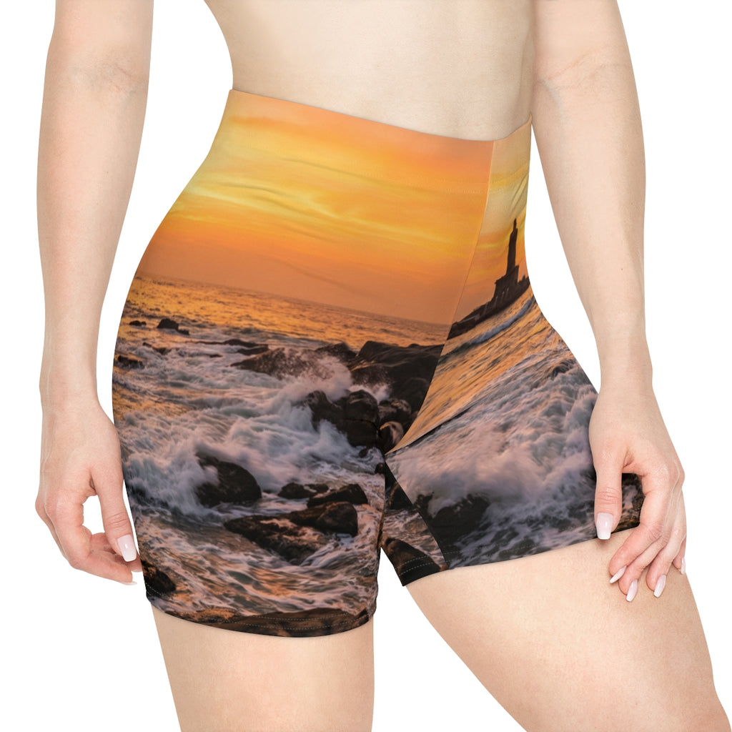 Women's Biker Shorts - Ocean Sunrise