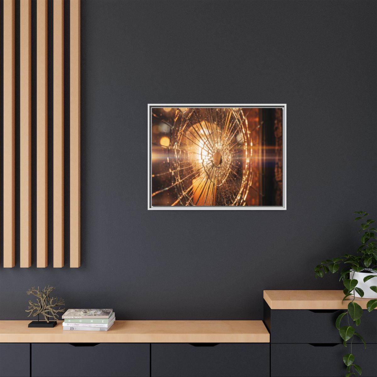 Framed Matte Canvas - Shattered Glass