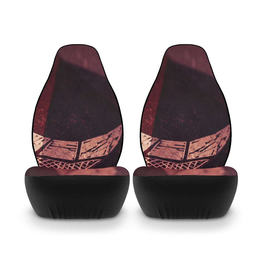 Polyester Car Seat Covers - Lunar Linocut Art | Echovira...