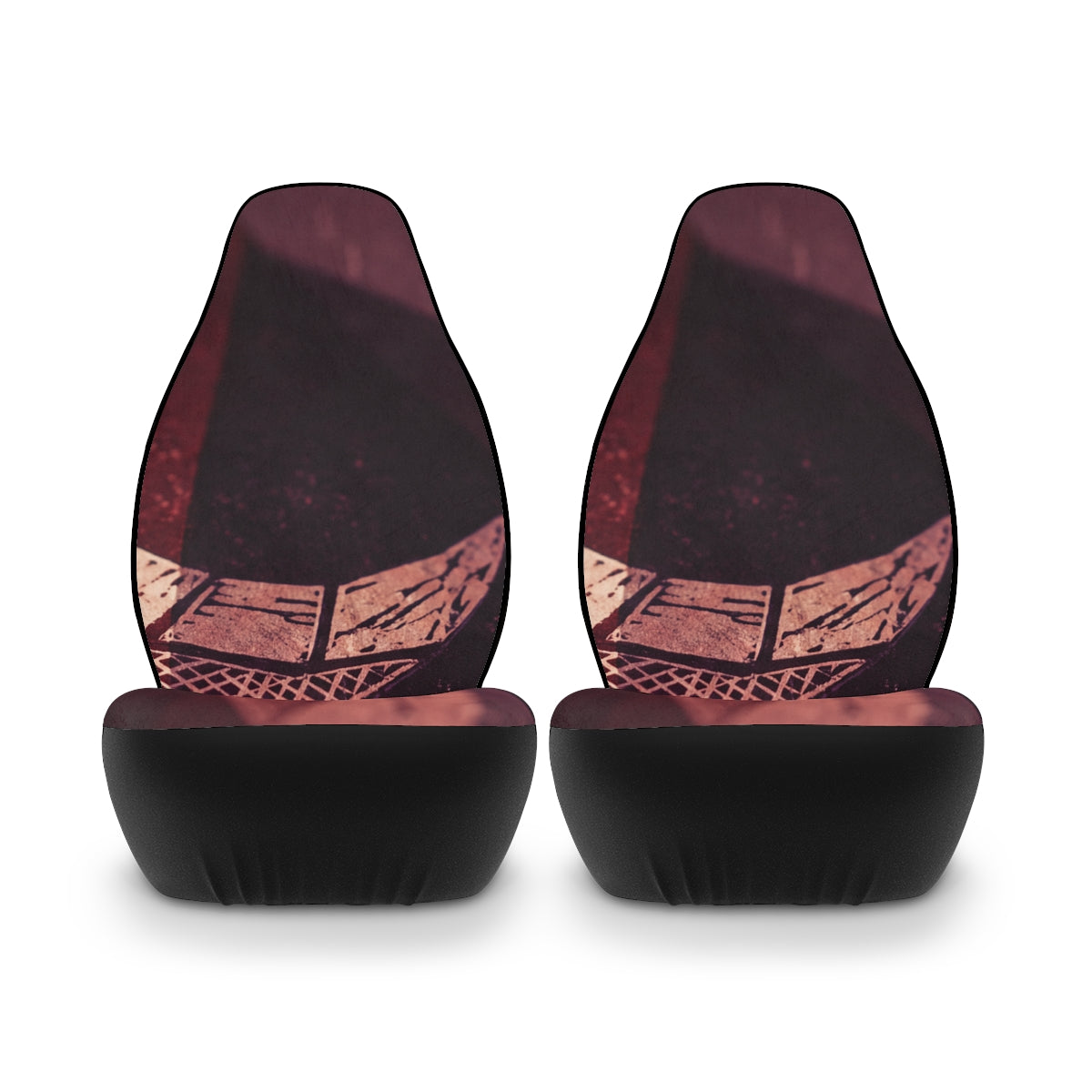 Polyester Car Seat Covers - Lunar Linocut Art | Echovira...