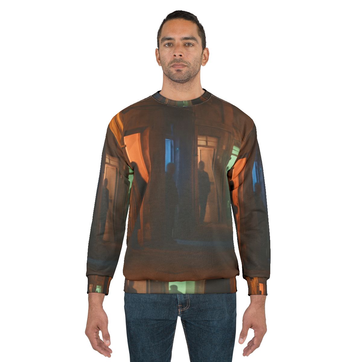Men's Unisex Sweatshirt - Nocturnal Alleyway Misty Street......